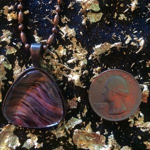 Red Gold Acrylic Pour Necklace